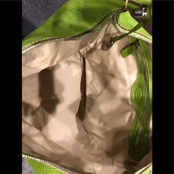 Tod’s Lime Green Leather Hobo Style Bag